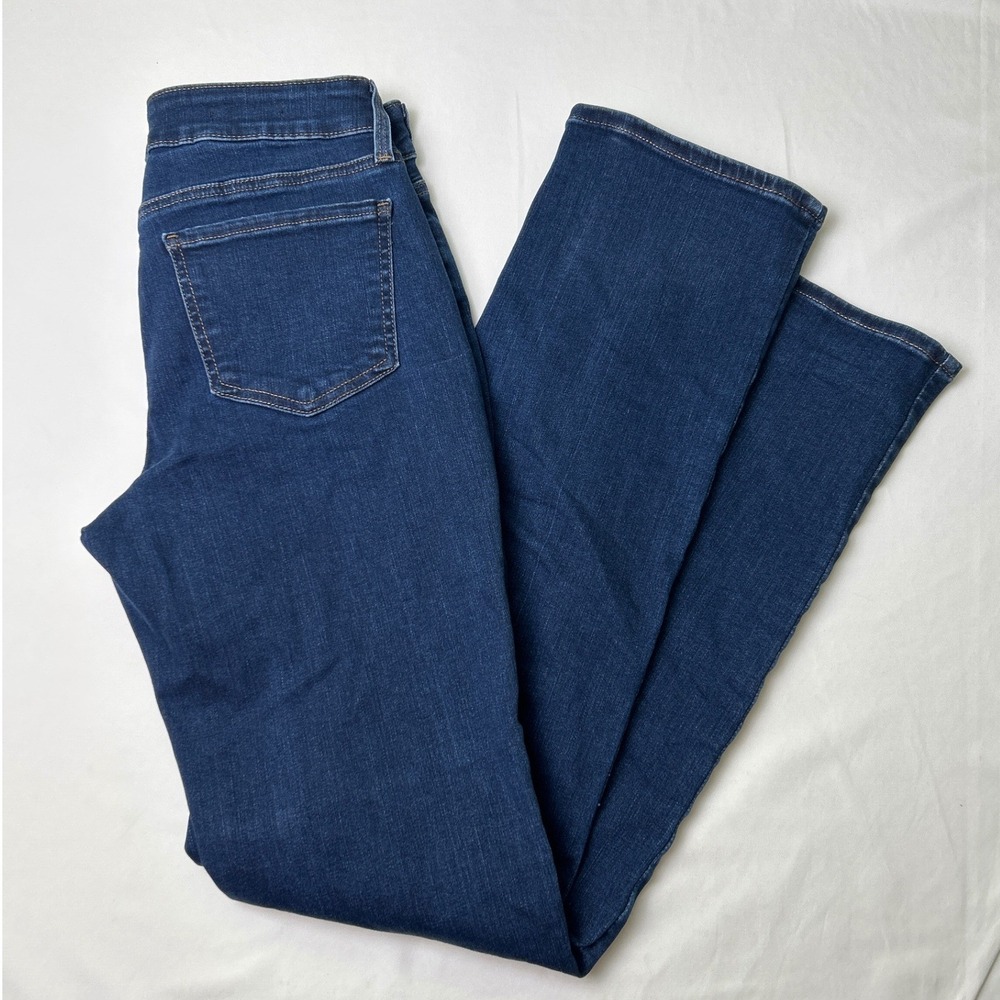 NYDJ Womens Mid Rise Marilyn Straight Lift Tuck Dark Wash Denim Jeans Size 6